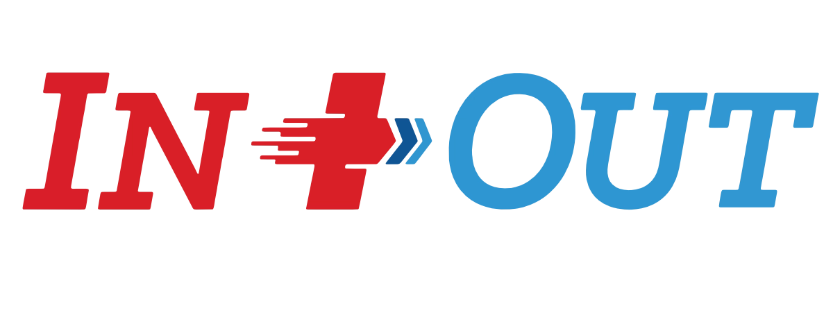 In & Out Urgent Care white vector logo